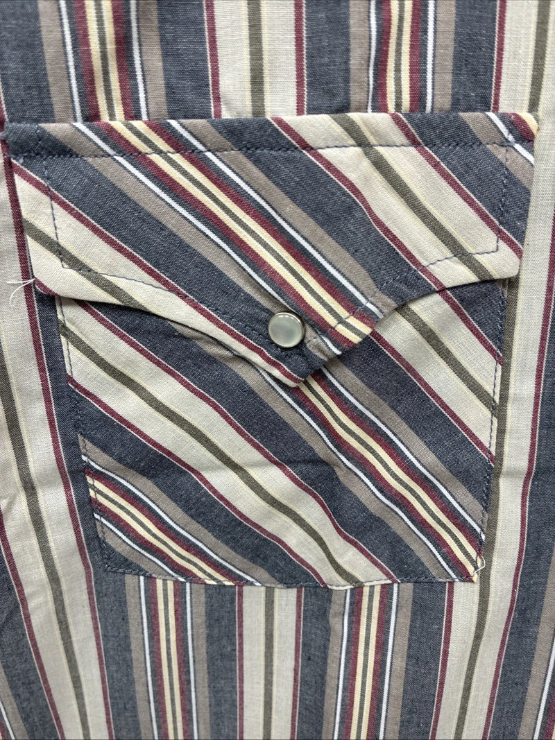 New Men’s ELY Cattleman Multicolor Stripe Short Sleeve Pearl Snap XLT R-67