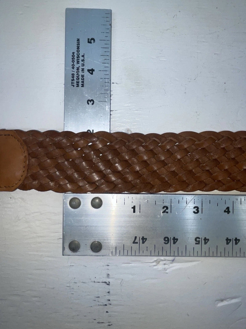 New Brown Genuine Leather Braided S Belt #8840 NN-95 