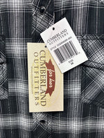 New Women’s Cumberland Black Plaid Long Sleeve Pearl Snap 3XL GG-67