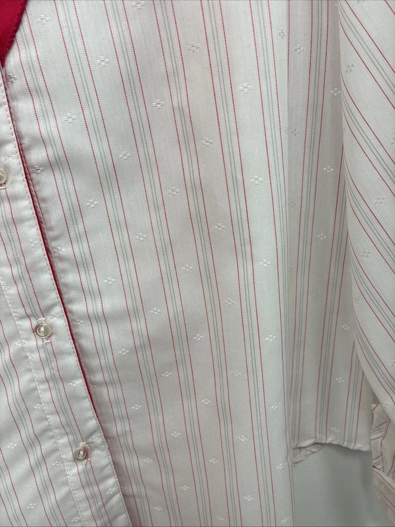 New Women’s Deborah Haman Pink Design Long Sleeve Pearl Snap Medium LL-44