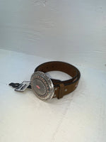 New Brown Genuine Leather Nocona Pink Patterned S Belt #N34430273 JJ-133