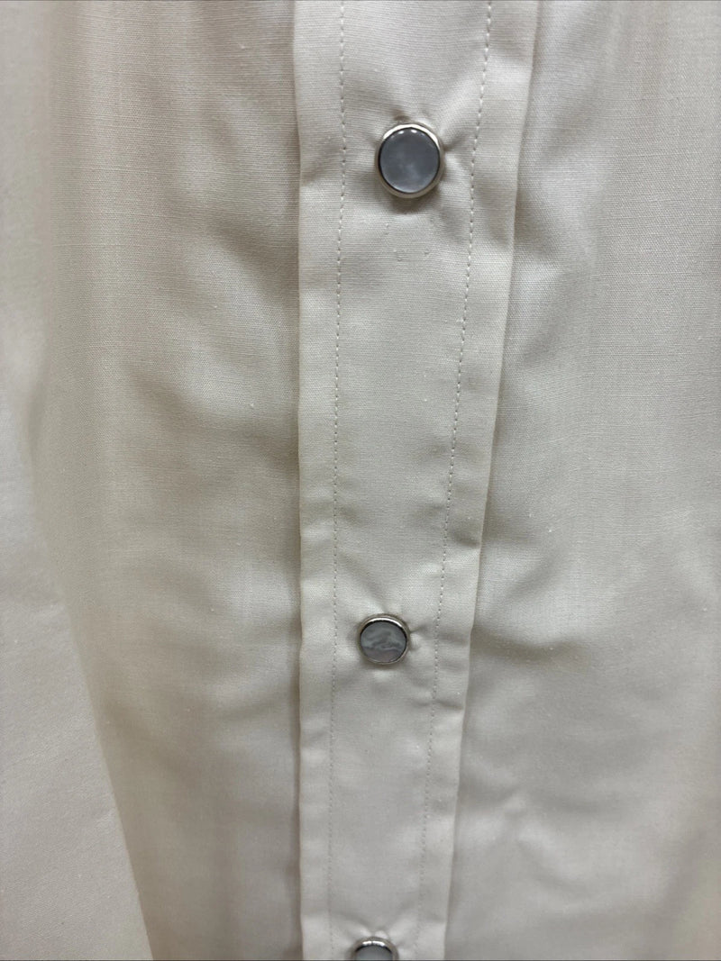 New Men’s H Bar C Tan Western Short Sleeve Pearl Snap 16.5 Large V-14