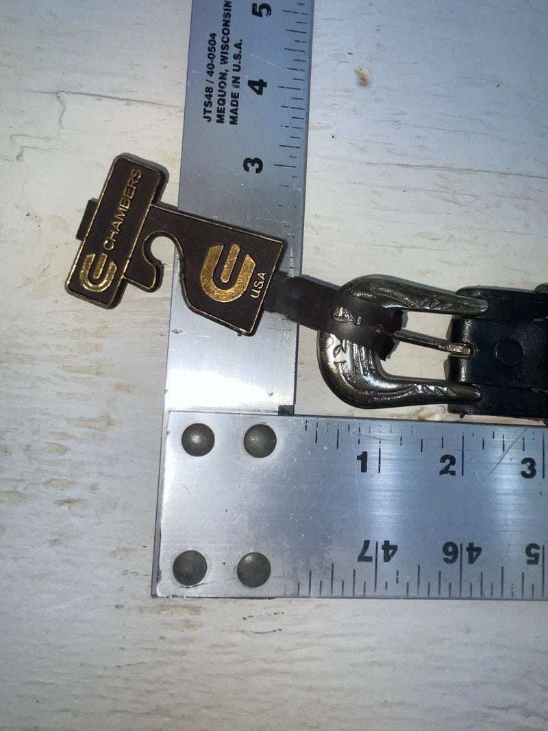 New Black Genuine Leather Chambers Weave And Silver Pendent 32” Belt Z-111