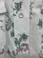 New Men’s Texson Blue Floral Long Sleeve Pearl Snap 14 X 32 Small V-65