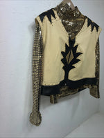 New Women’s 1849 Authentic Ranchwear Gold Cow Shirt And Vest 3X UU-6