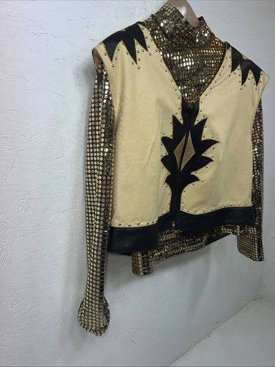 New Women’s 1849 Authentic Ranchwear Gold Cow Shirt And Vest 3X UU-6
