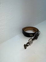 New Black Genuine Leather Nocona Silver Pendent 32” Belt #K411 Z-149