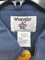 New Men’s PBR Wrangler Yellow Blue Long Sleeve Button Up 2XL T-28