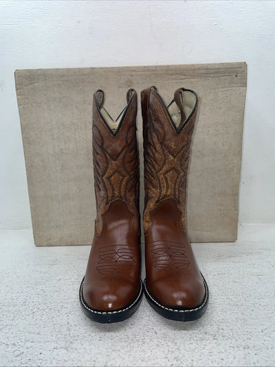 New Youth Brown Sears Cowboy Boots. 658 64889 4 D. 22-94