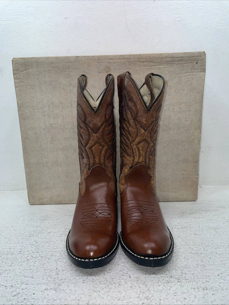 New Youth Brown Sears Cowboy Boots. 658 64889 4 D. 22-94