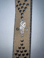 New Brown Genuine Leather Nocona Silver Bling Cross XL Belt #N1330999 Z-75