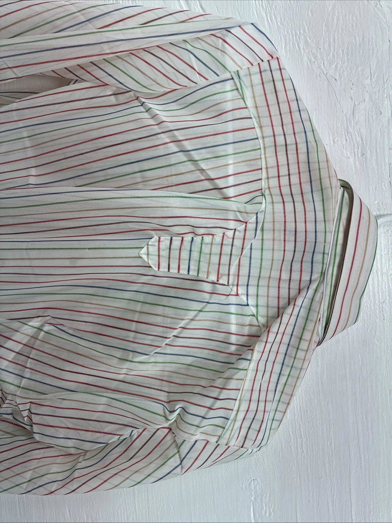 New Women’s Rock mount White Stripe Long Sleeve Pearl Snap Small AA-52