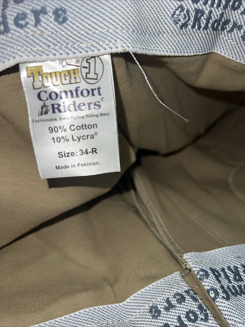 New Women’s Tan Tough 1 Comfort Riders English Riding Breeches. 34 R D-93