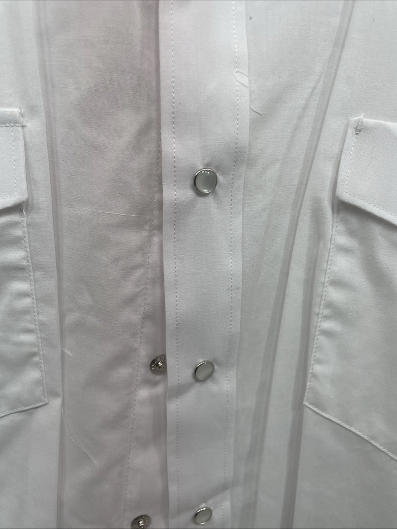 New Men’s White Horse White Long Sleeve Pearl Snap 3XL E-19