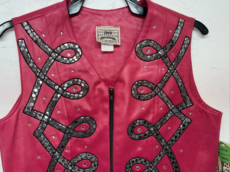 New Women’s 1849 Authentic Ranchwear Pink Western Show Vest Small H-601