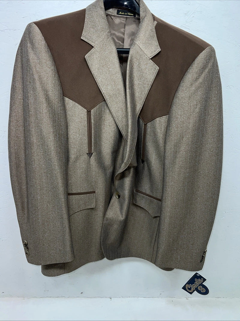 New Men’s Circle S Brown Suit Jacket 42 #24244 II-600