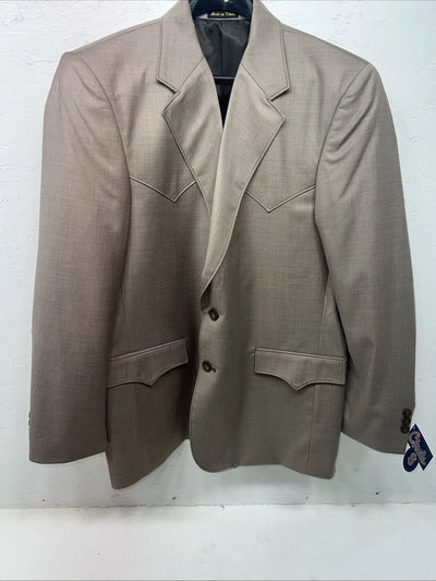 New Men’s Circle S Tan Suit Jacket 46R #25832 X-608