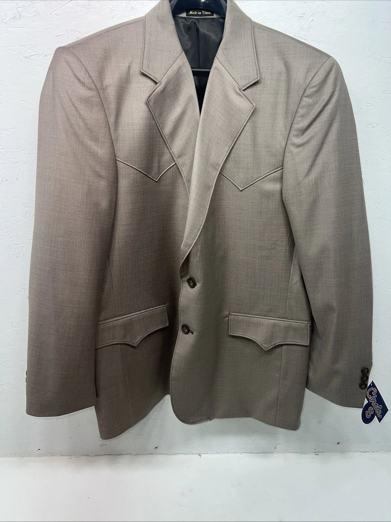 New Men’s Circle S Tan Suit Jacket 46R #25832 X-608