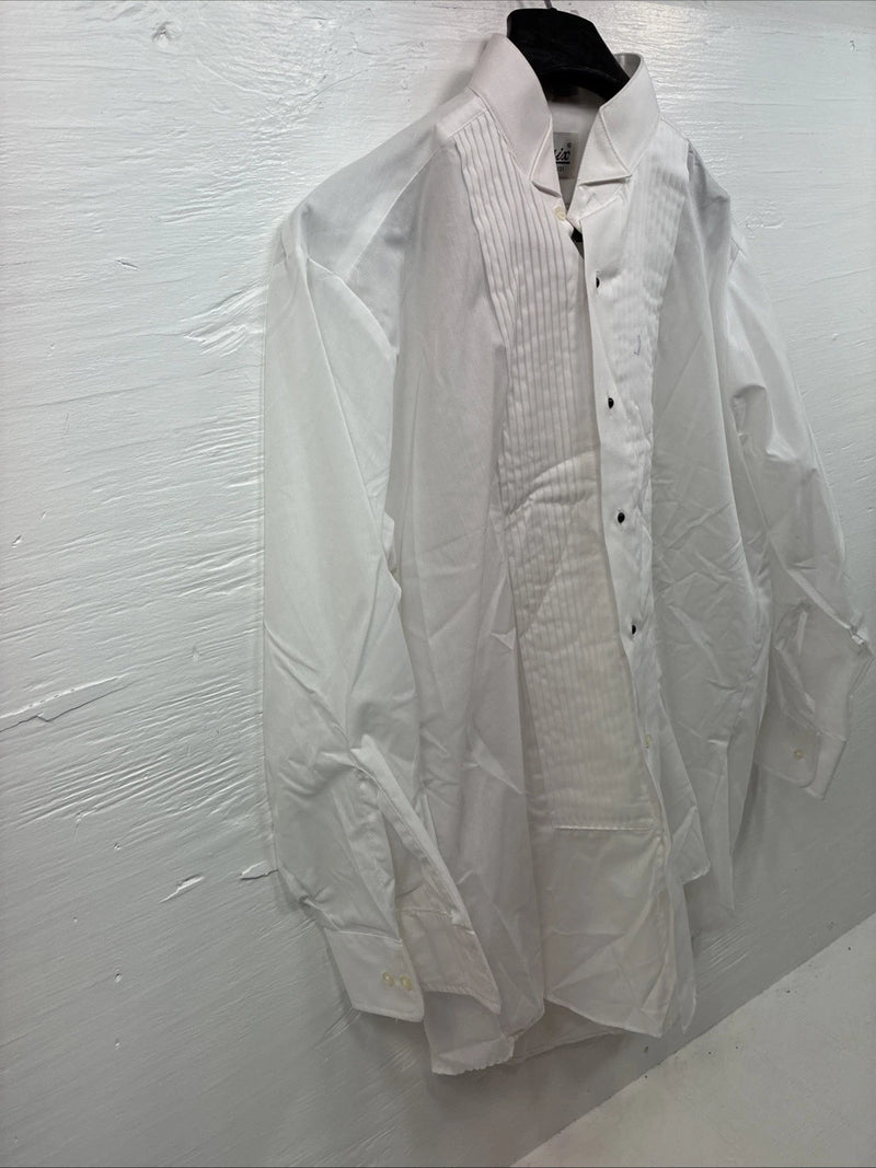 New Classix White Long Sleeve Button Up English Shirt 15-15.5 Medium AA-23