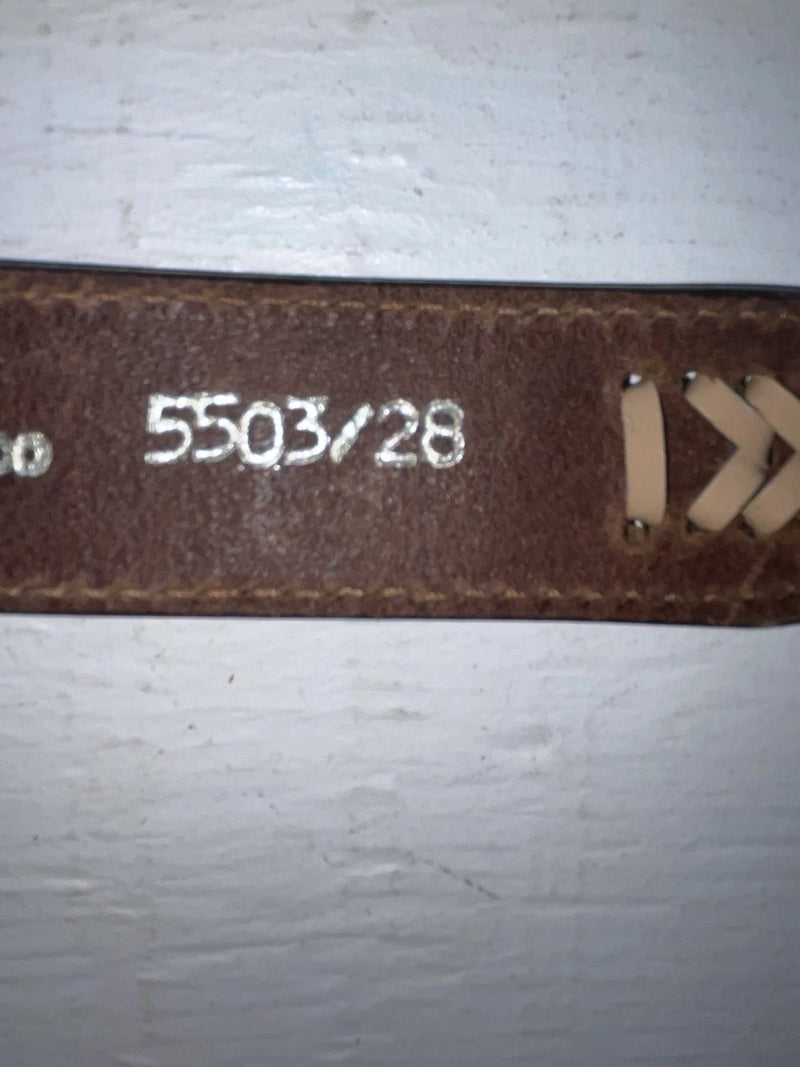 New Brown Genuine Leather Wrangler Weaved And Pendent 24” Belt #5503/28 NN-49