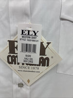 New Men’s ELY Cattleman White Long Sleeve Pearl Snap 19.5 2XL F-56