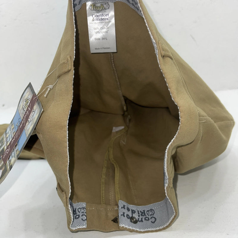 New Women’s Tough 1 Comfort Riders Tan English Breeches. 34-L A-149