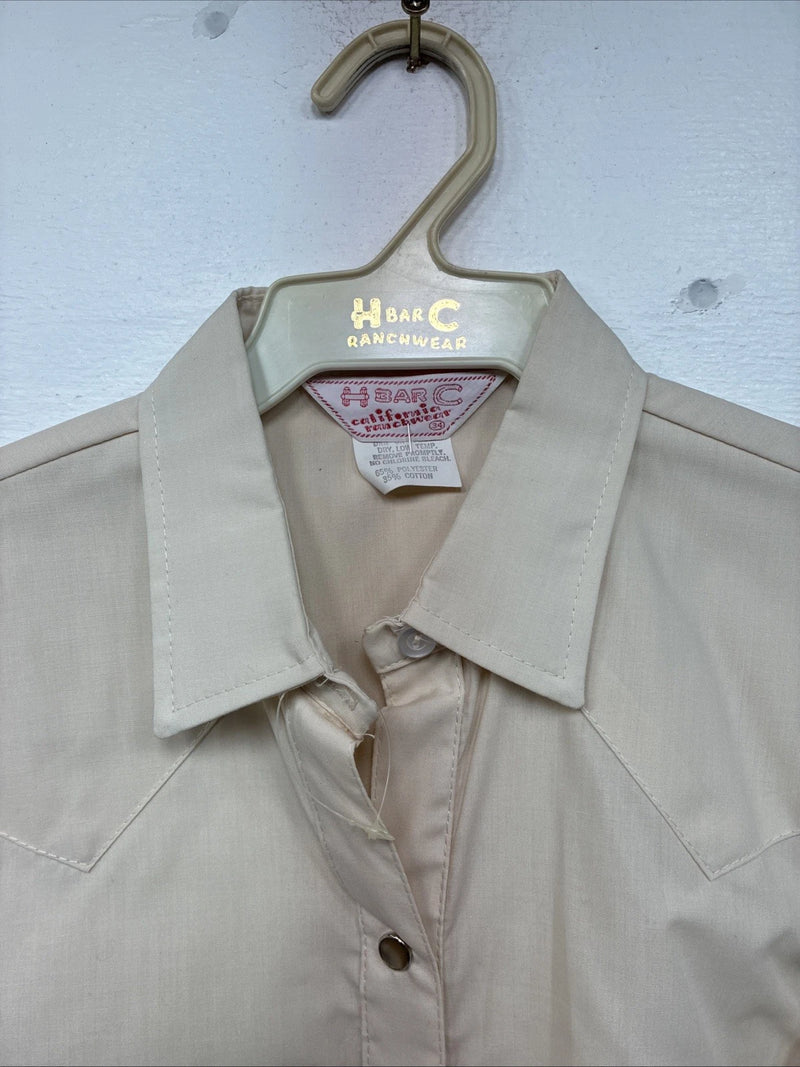 New Women’s H Bar C Tan Long Sleeve Pearl Snap Size 34 II-85