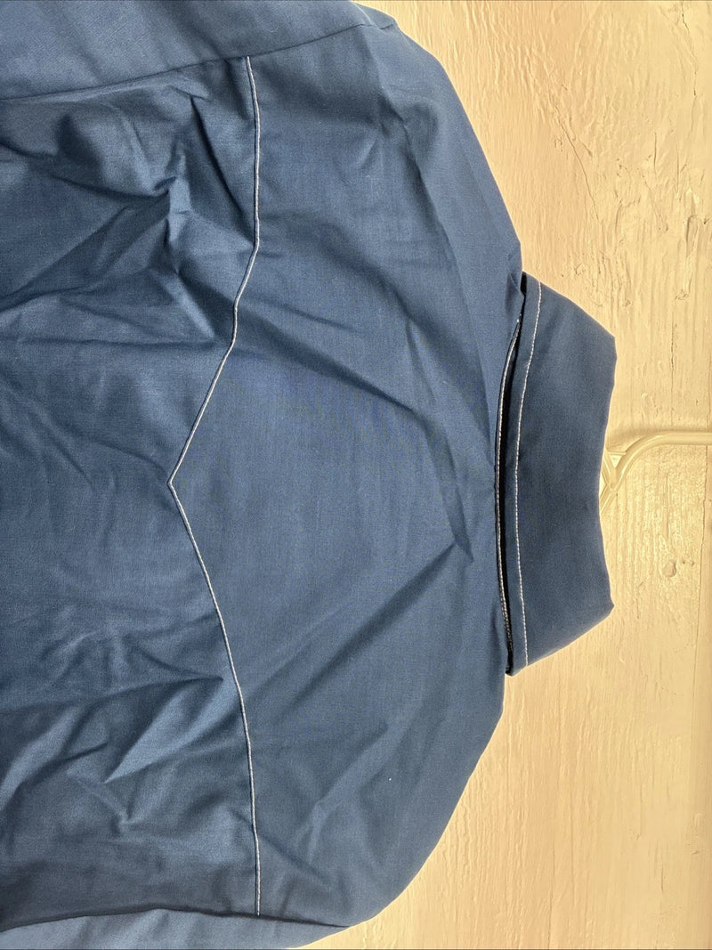 New Men’s Stockman Blue Long Sleeve Pearl Snap 15 X 33 Medium AA-3