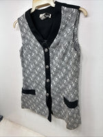 New Women’s Western Heritage Black White Show Vest Button Up Size 14 YY-112