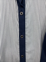 Be Women’s Cowboy Threads Blue White Long Sleeve Button Up Large LL-40
