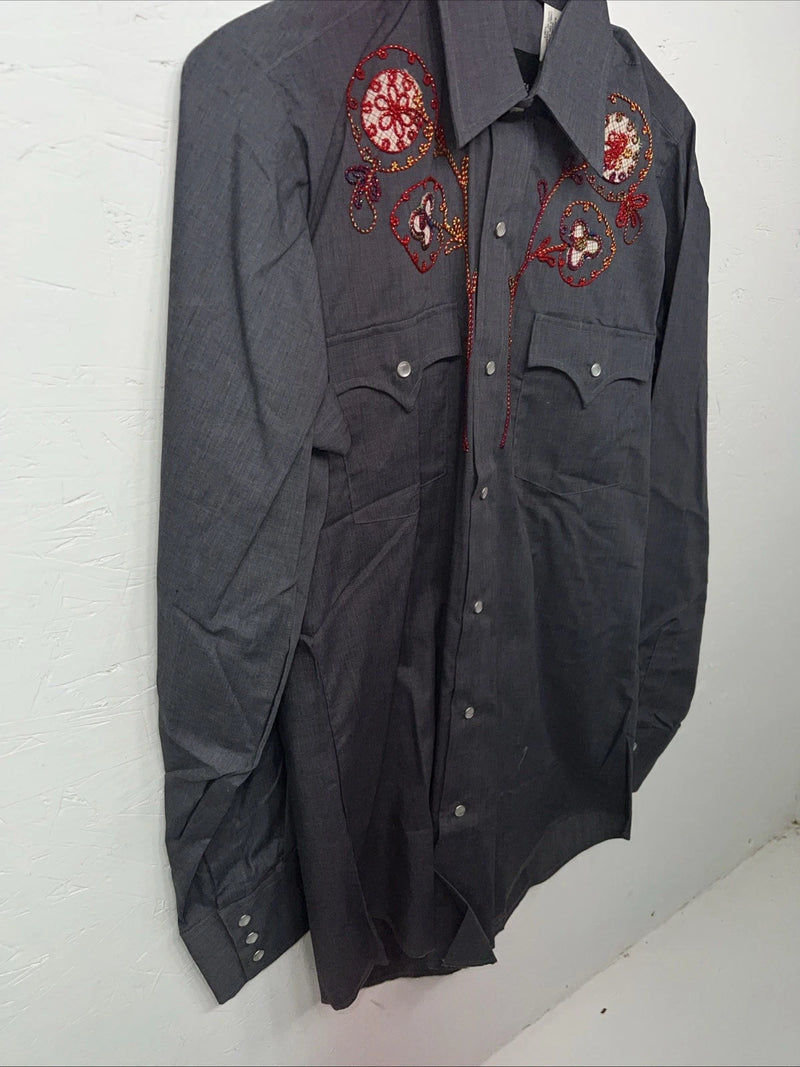 New Women’s Champion Westerns Navy Long Sleeve Button Up Shirt 14.5/33 3B-77