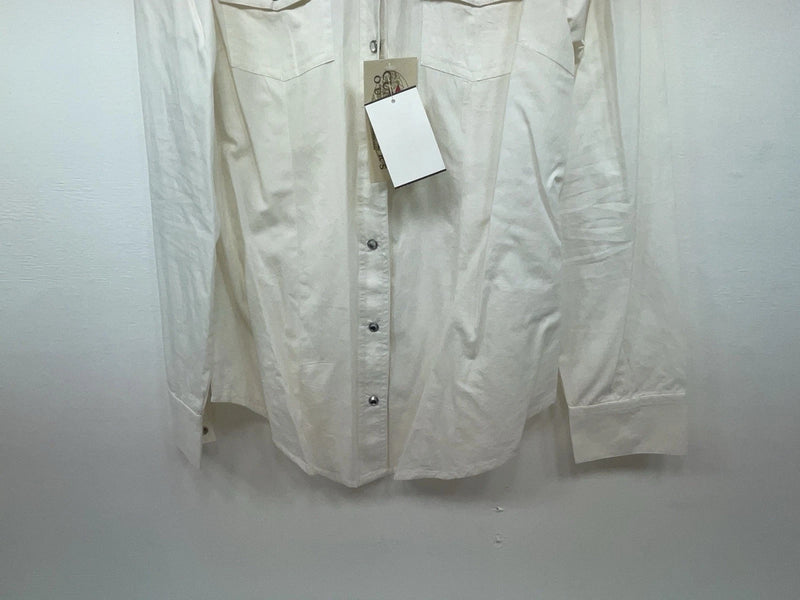 New Women’s White Cumberland Outfitters Long Sleeve Button Up Shirt M 3B-39