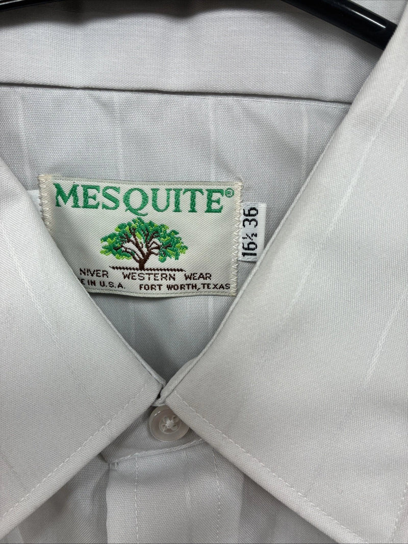 New Men’s Mesquite Gray Stripe Long Sleeve Pearl Snap 16.5 Large Q-50