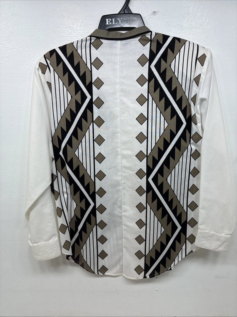 New Women’s Brooks & Dunn Tan Designed Long Sleeve Button Up XS MM-114