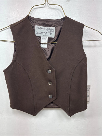 New Women’s Dickson Jenkins Brown Button Up Vest Size 6 TT-116