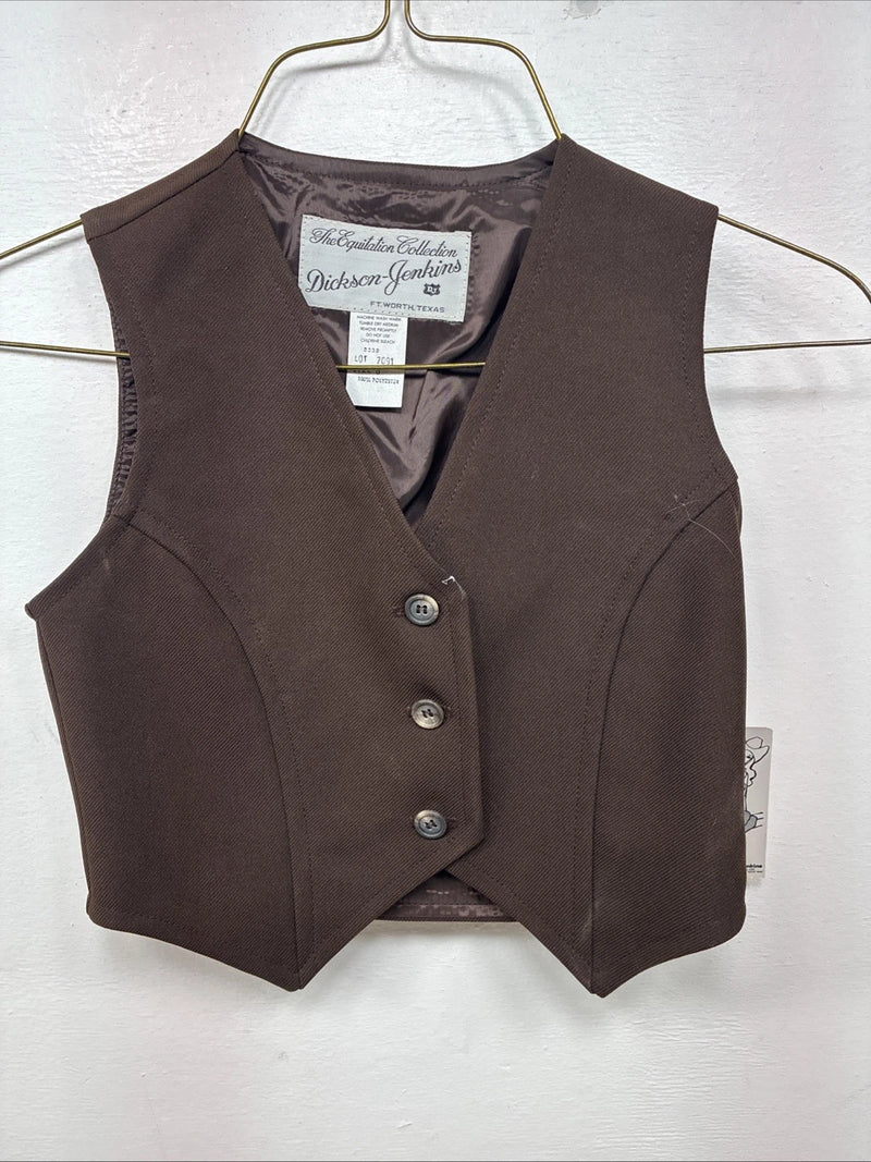 New Women’s Dickson Jenkins Brown Button Up Vest Size 6 TT-116