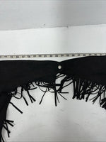 New Black Tough 1 Show Chaps With Fringe Adjustable Waist 40” N-32