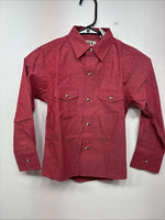 New Girls ELY Cattleman Pink Long Sleeve Button Up Small DD-133