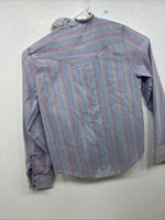 New Kids Kid Kountry Purple Stripe Long Sleeve Pearl Snap Size 10 TT-86