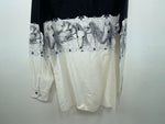 New Women’s White Black Cumberland Outfitters Long Sleeve Button Up M 3B-85