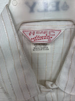 New Women’s H Bar C White Gold Stripe Long Sleeve Pearl Snap Size 40 KK-72