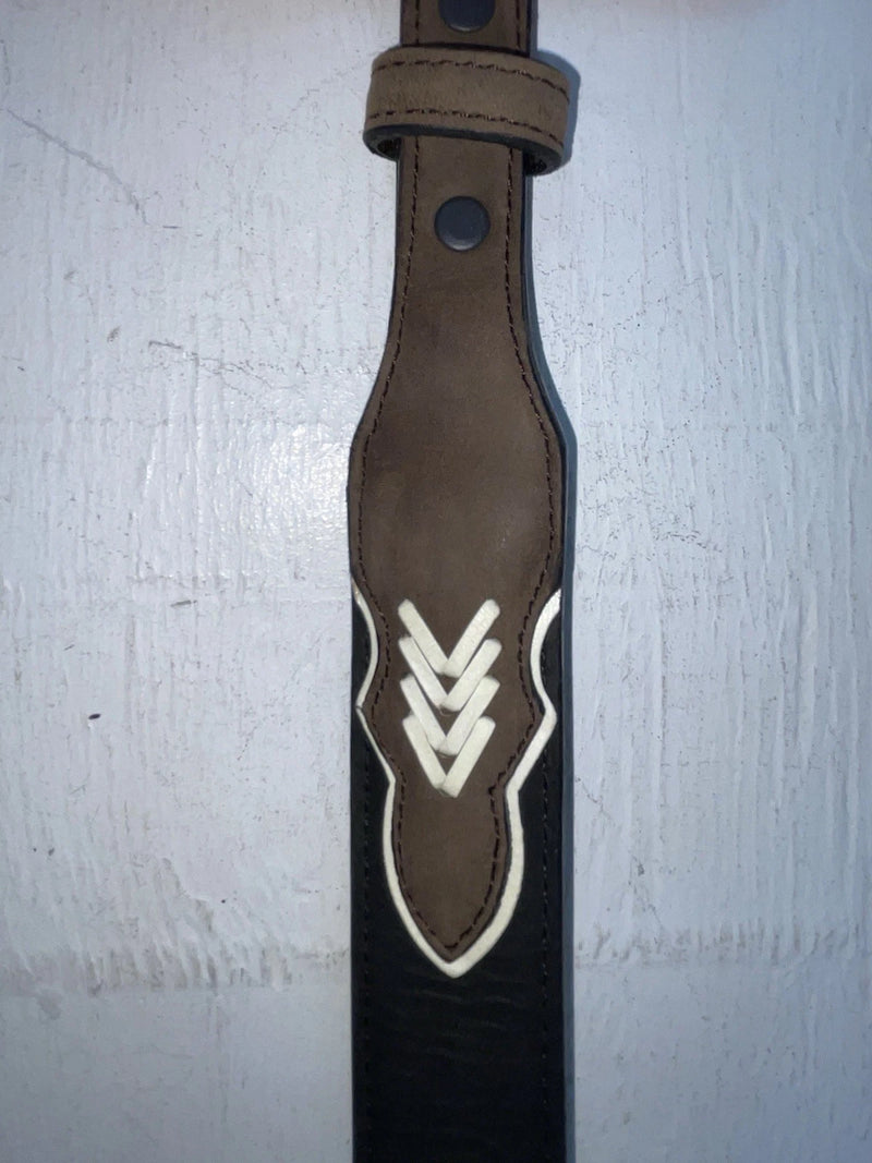 New Black Genuine Leather Double S Weaved And Pendent 30” Belt JJ-123