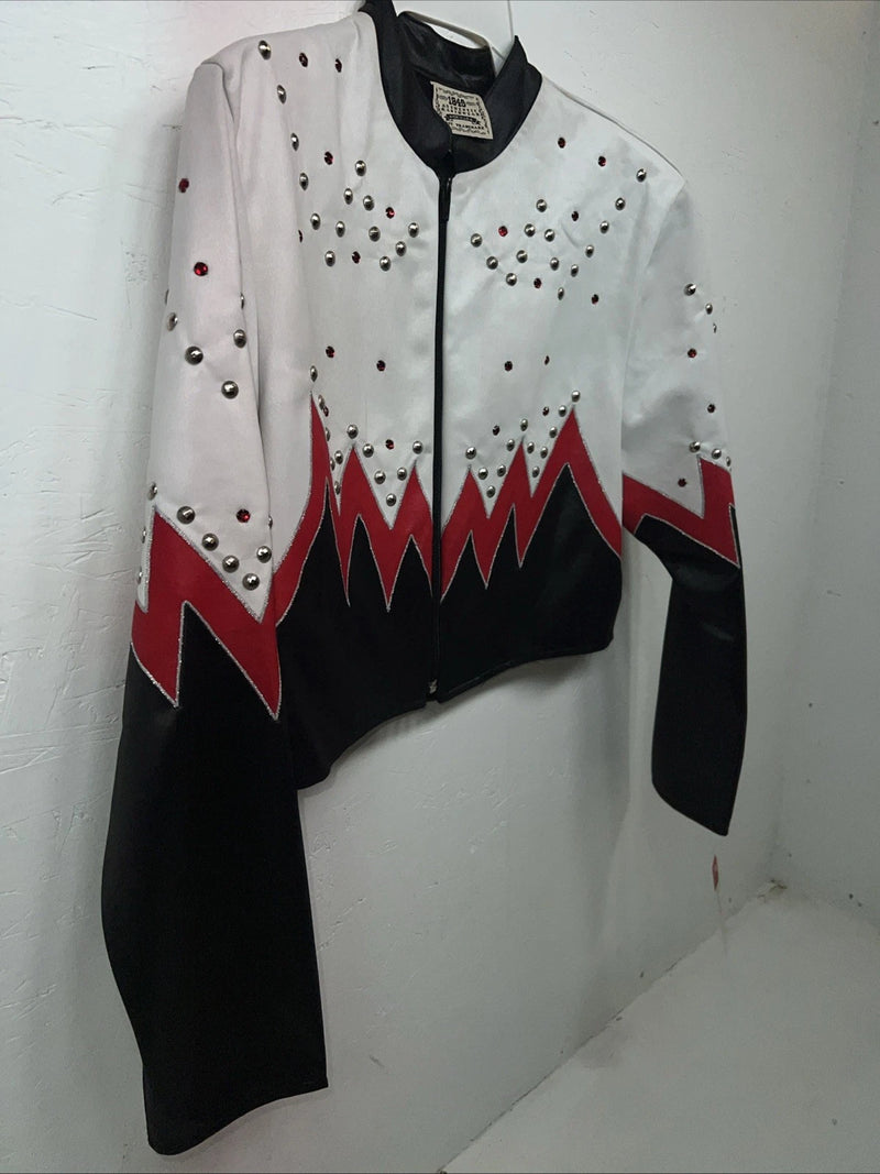  New Women’s 1849 Authentic Ranchwear Red White Show Short Jacket Large H-610