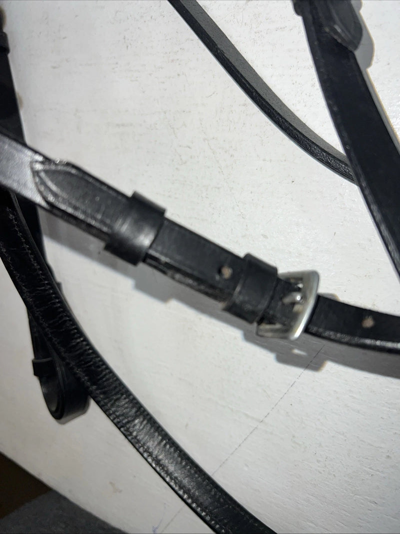 New Silver Fox Black Draft English Snaffle Bridle #20-8555-2 BB-35