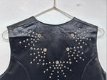 New Women’s 1848 RanchWear Black Rhinestone Sleeveless Vest Zip Up Large YY-40