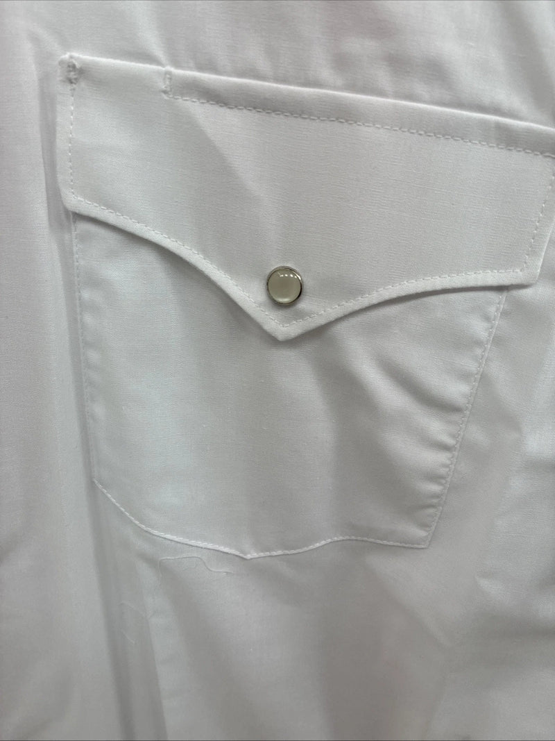 New Men’s White Horse White Shirt Sleeve Pearl Snap 4XL E-96