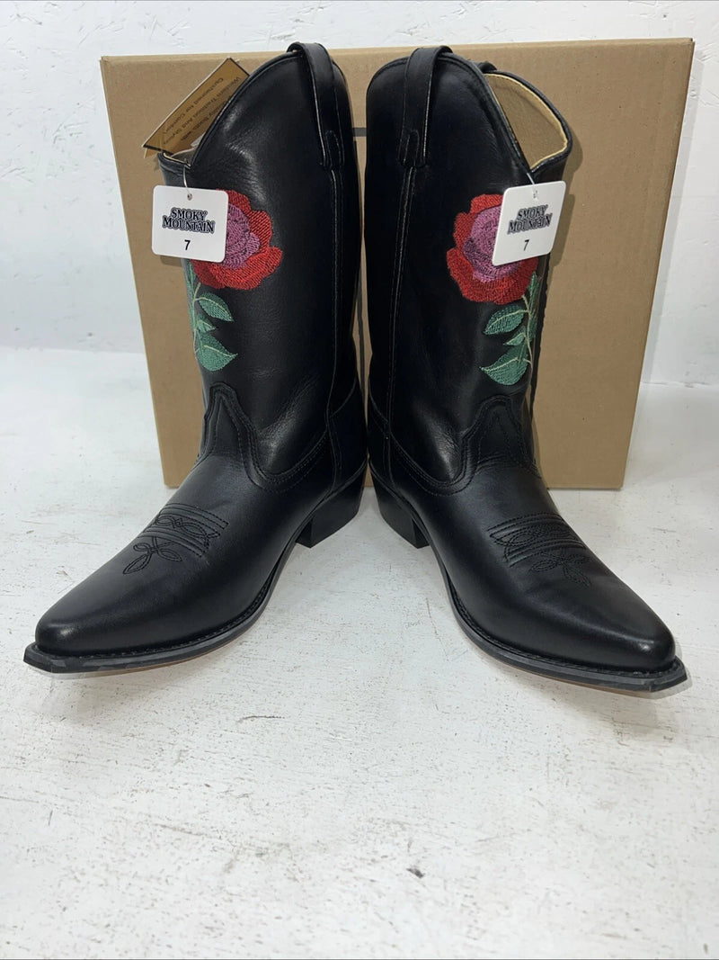 New Woman’s Black Smoky Mountain Cowboy Boots. 3688 Y 7 M. 18-51