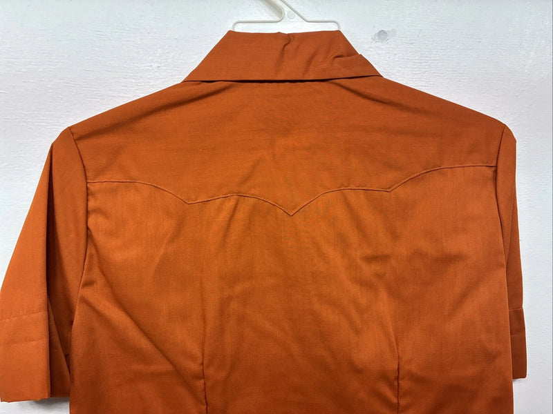 New Women’s Panhandle Slim Orange Short Sleeve Button Up Size 10 LL-104
