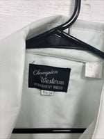 New Men’s Champion Western Mint Green Long Sleeve Pearl Snap 15 Medium K-89
