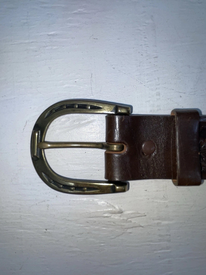New Brown Genuine Leather Tooled 22” Belt #6400B NN-81